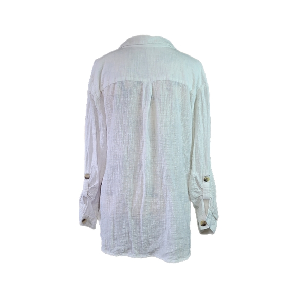 C Est. 1946 by Cato Size XL Long Sleeve Gauze 100% Cotton Blouse Pullover Beach - Picture 2 of 8